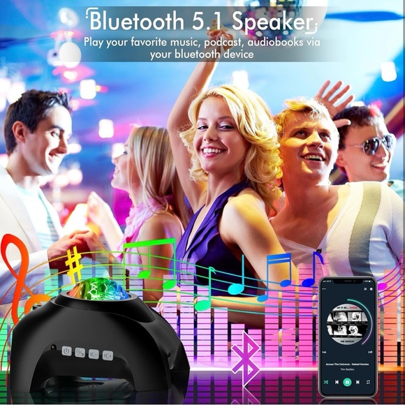 Rossetta Star Projector Night Light with Bluetooth Speaker - Picture 5 of 7